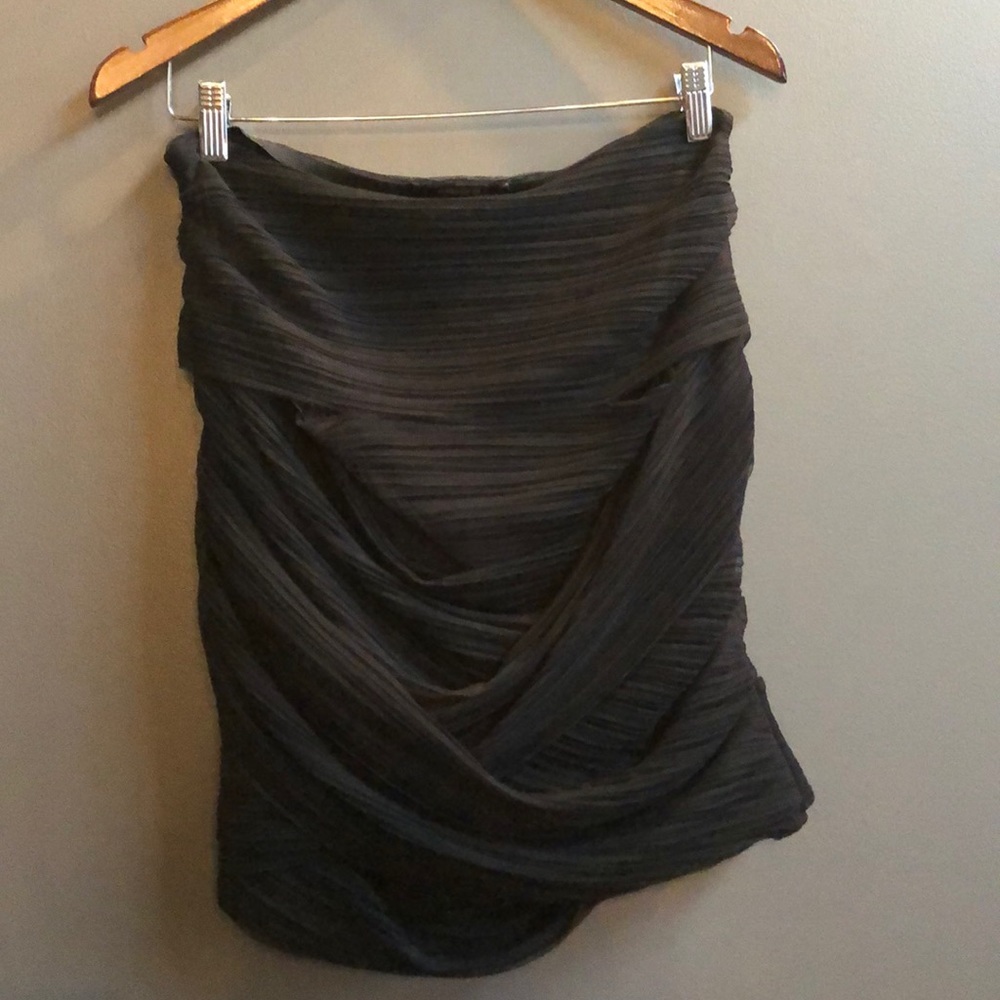 BCBG black wrap fitted skirt